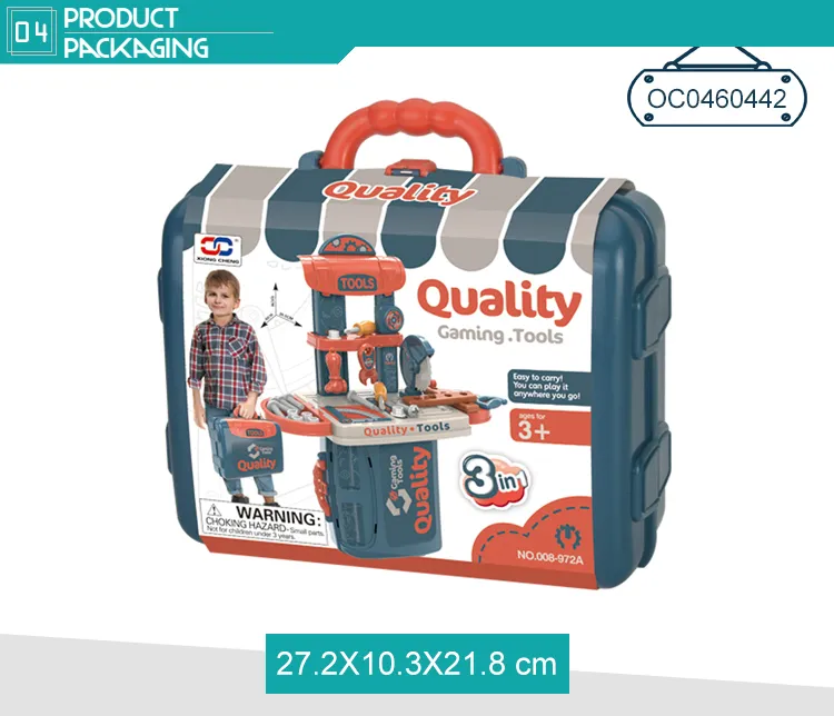 Boys Easy Carry Gaming Tool Box Set Mechanics Pretend Tool Toy
