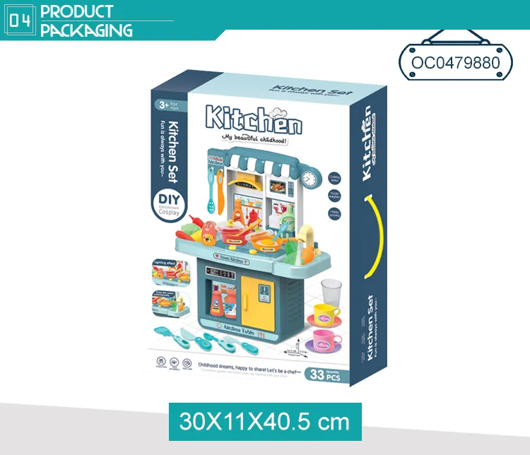 Wholesale Kids Luxury Role Pretend Play Cooking Dinner Spray Children's Plastic Kitchen Table Set Toy