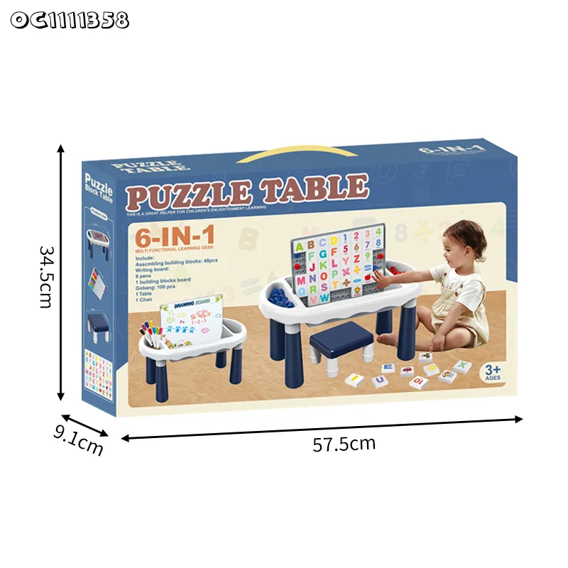 Creative Montessori Child Interactive Building Block Educational Play Drawing Table Educational Toy for Kid