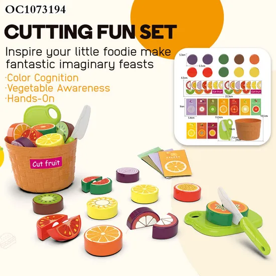 Wholesale Pretend Play Fruit and Vegetable Cutting Educational Cognitive Kitchen Set Toy for Kids