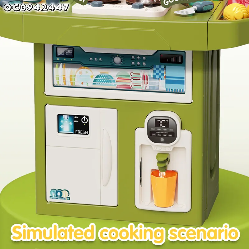 Wholesale Educational Pretend Role Play Set Simulation Tableware Cooking Water Spray Large Children's Plastic Kitchen Toy