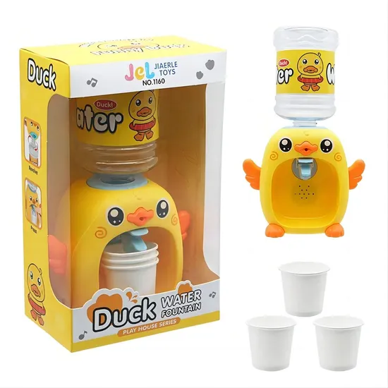 Wholesale Cartoon Duck Drinking Game Household Appliances Children Mini Water Dispenser Children's Plastic Kitchen Toy
