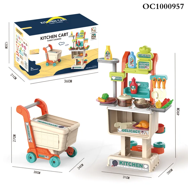 Wholesale Pretend Cooking Plastic Children House Play Big Kitchen Set Toy for Kids