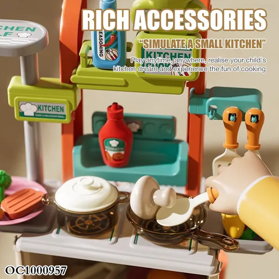 Wholesale Pretend Cooking Plastic Children House Play Big Kitchen Set Toy for Kids
