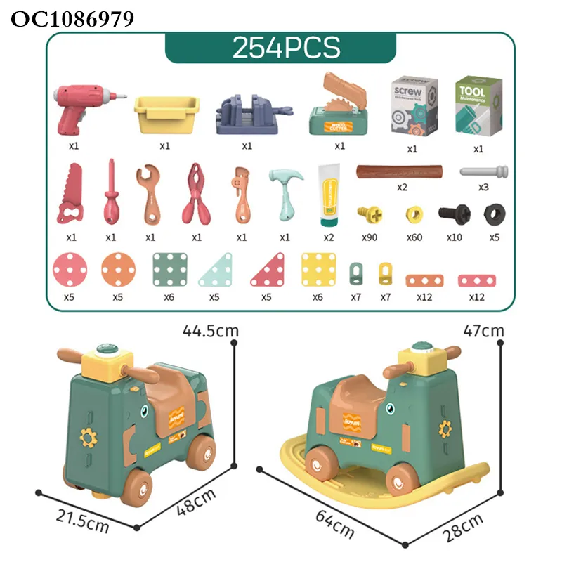 Assembly Games Drilling Machines Sets Hand Tool Educational Technical Building Block Screw and Nuts Plastic Toys for Kids