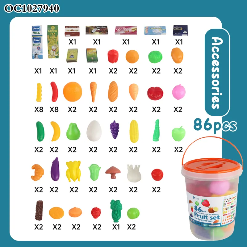 Wholesale Kids Simulation Toys Children Pretend Play Educational Mini Plastic Fruits Vegetables Toys