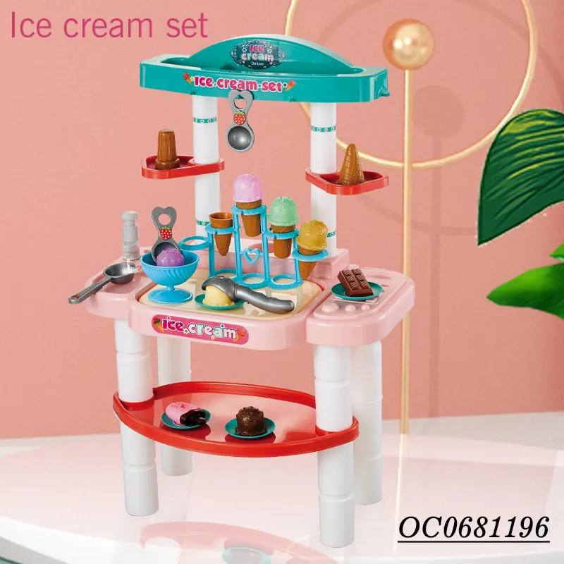 Educational Miniature Children's Plastic Kitchen Plastic Pretend Play Ice Cream Toy for Kids