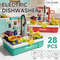 Wholesale Girl Pretend Spray Play Battery Operated Children's Plastic Kitchen Play Set Toy with Running Water Washing Machine