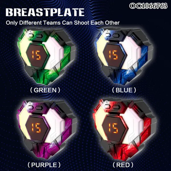 4PCS Funny Electric Interactive Battle Multiplayer Shoot Gun Games Vest Receiver Novelty Plastic Toy Gun