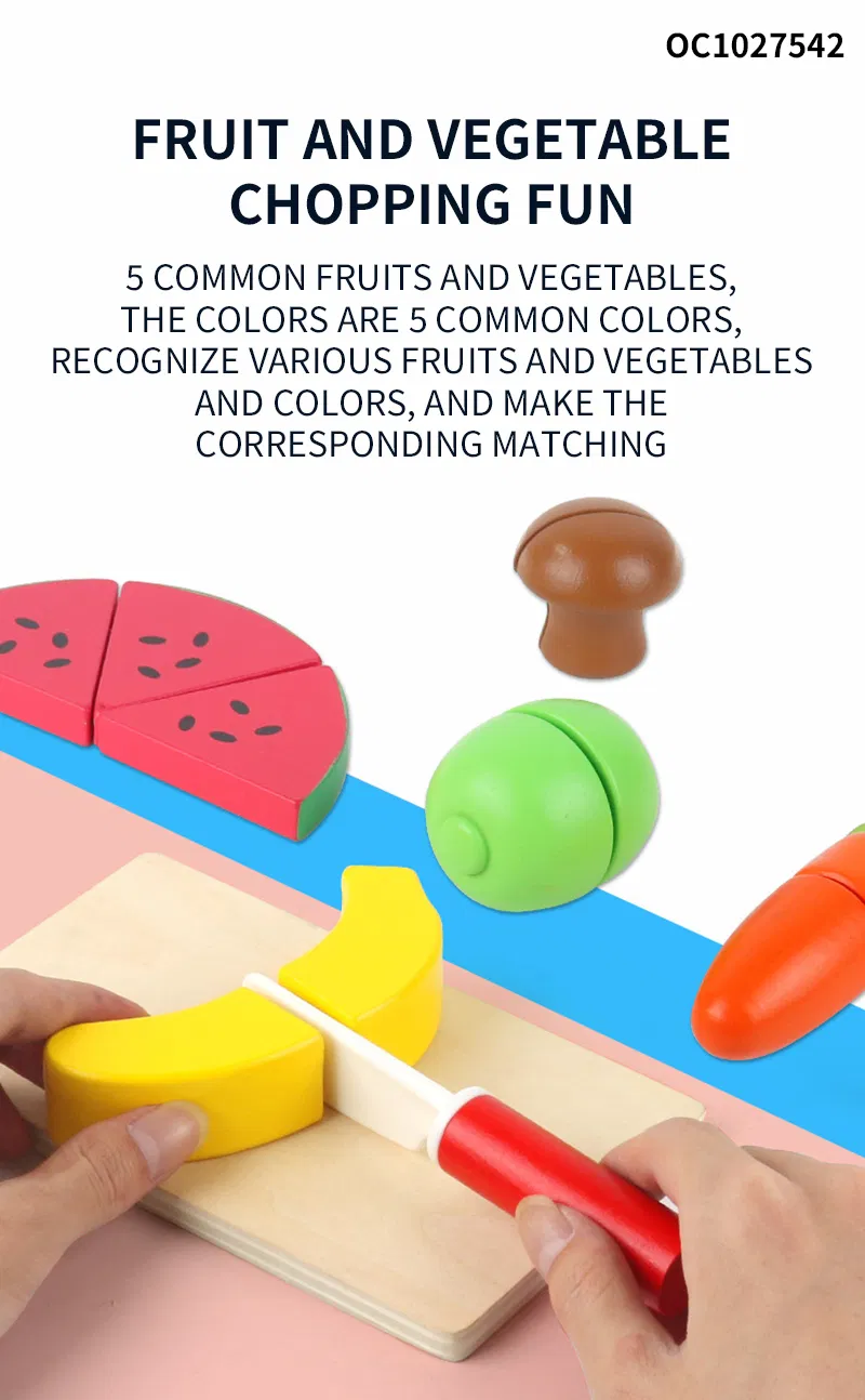 Wholesale Baby Gifts Learning Wooden Educational Toddler Kitchen Fruit Vegetable Cutting Toy Kitchen