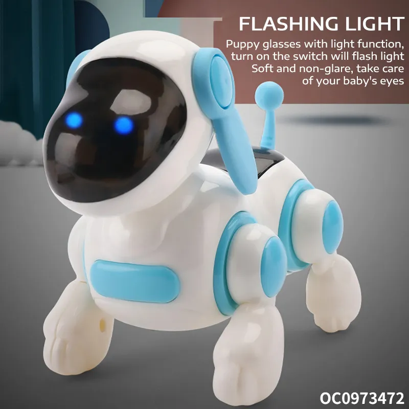 Popular Plastic Battery Operated Animals Walking Electronic Robot Dog Model Light Music Toys Dog for Kids