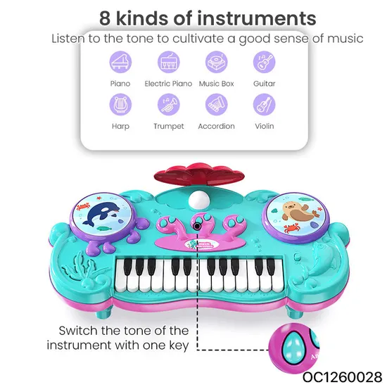 Wholesale 24 Key Piano Baby Electronic Instrument Baby Educational Musical Toy Keyboard