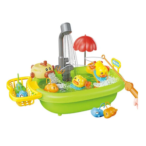 Wholesale 2in1 Pretend Play Washing Equipments Swimming Fish Water Play Table Bath Toys for Kid Hot Selling Summer