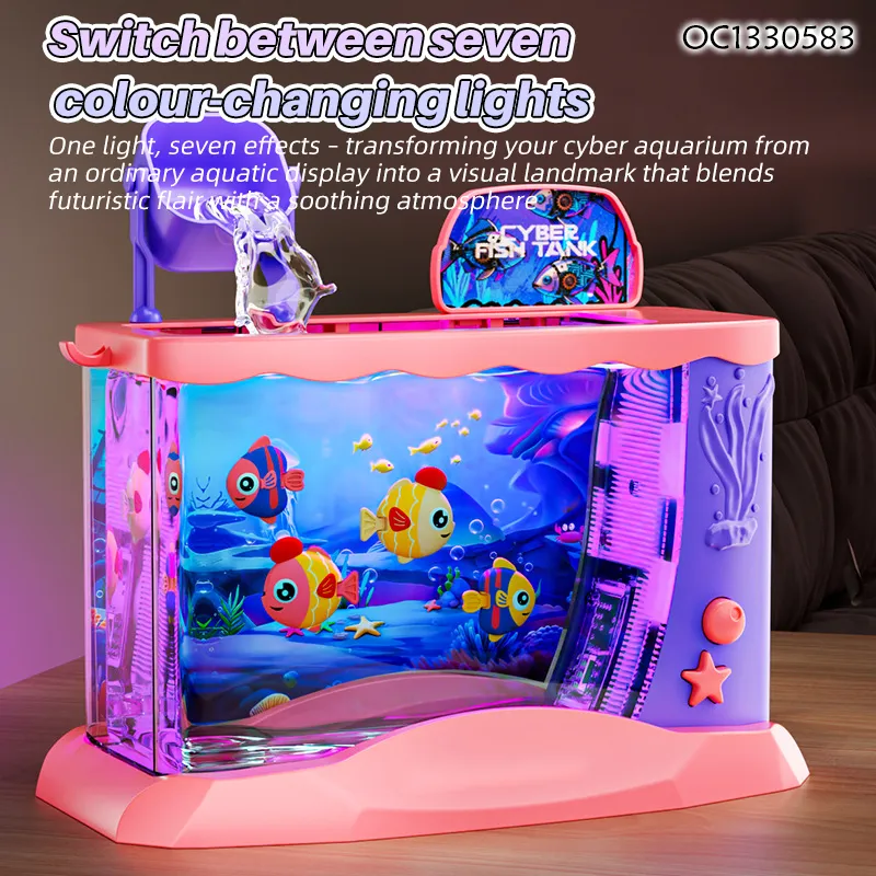Wholesale Montessori Water Swimming Fishes Tank Sensory Electric Game Lights Toy for Children with LED Electric