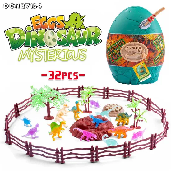 32PCS Custom PVC Moveable Tiny Toys Miniature Dinosaur Items 3D Model Simulation Toy with Dinosaur Egg