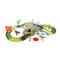 181PCS Dinosaur Theme Adventure Jigsaw Puzzle Track Cars DIY Assembling Rail Car Toys Slot Toys with Electric Dinosaur Car