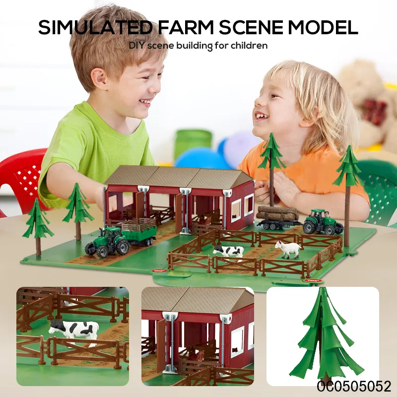 Wholesale Montessori Educational Farm Toys Animals for Kids with Plastic Truck