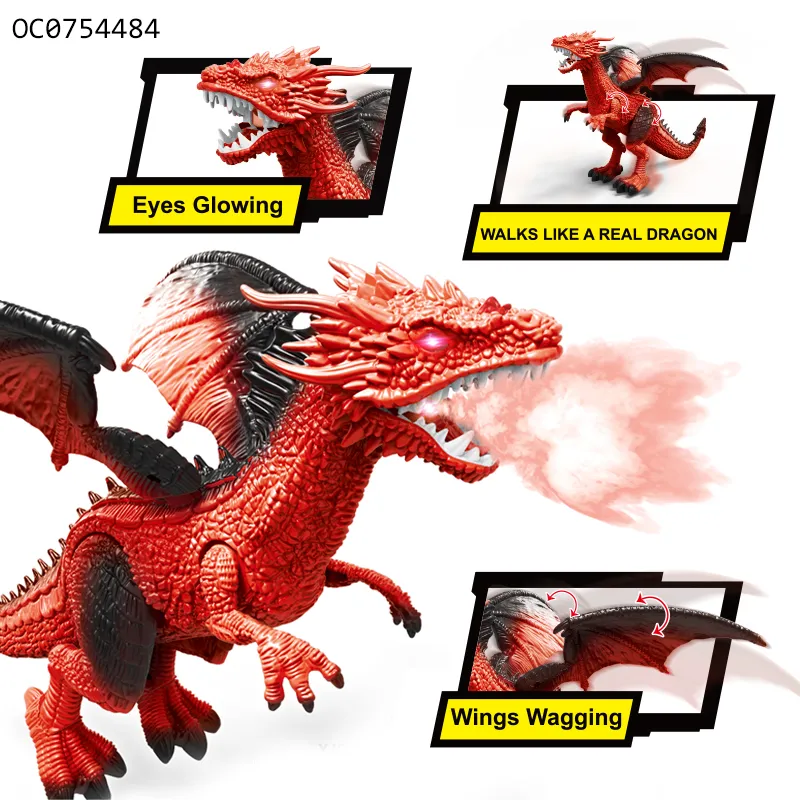 Remote Control Wholesale Plastic Sound Light RC Dinosaur Walking Emulational Model Toys for Kids