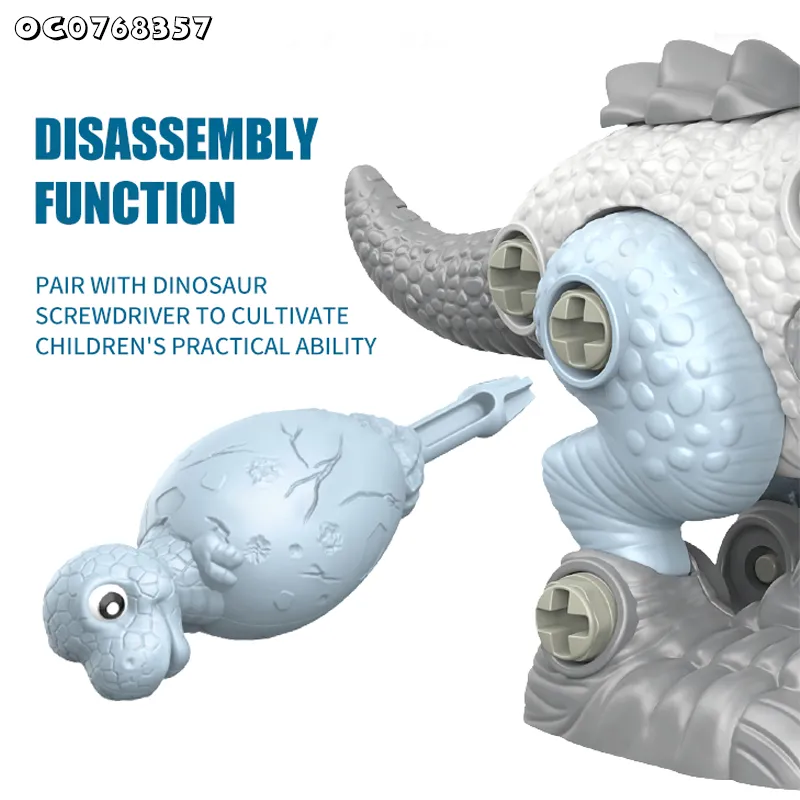 Other Role Playing Games and Preschool Development Plastic Stegosaur Small DIY Assemble Walking Dinosaur Toys with Light up Sound