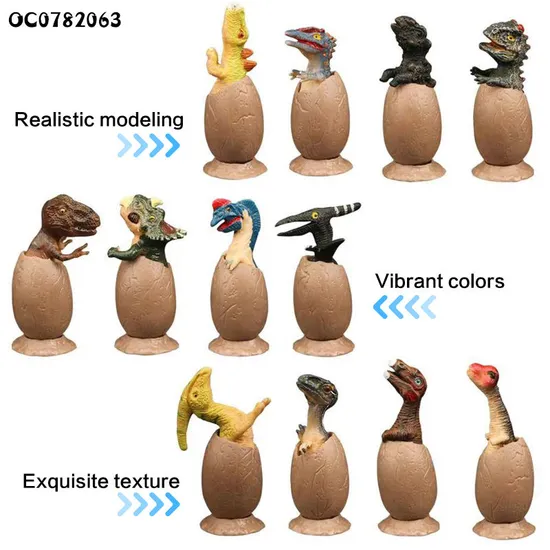6 Pieces DIY Plastic Dinosaur Egg Carton Small Promotional Toys Play Set Toy