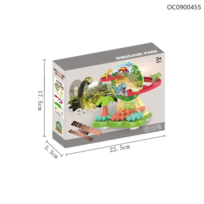 Wholesale Educational Montessori Plastic Dinosaur Race Track Cars Building Blocks Toy for Kids