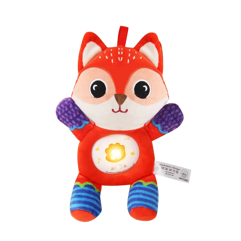 Wholesale Popular Light Baby Sleeping Doll Sensory Music Animal Stuffed Plush Toy