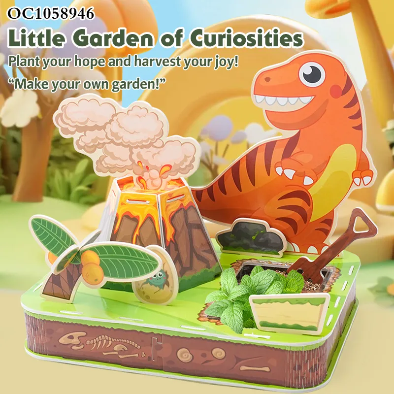 Stem New Montessori Toys Early Educational 3D Animal Custom Dinosaur World Colorful Cartoon Cardboard Jigsaw Puzzle Toy