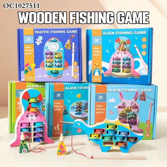 Wholesale Plastic Educational Interactive Games Wooden Busy Board Children Montessori Fishing Toy