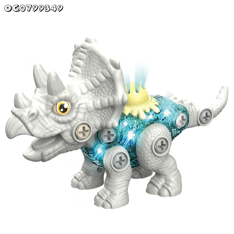 Classic Preschool Educational Toy Children Games Boy Assembly DIY Take Apart B O Dinosaur Toy with Light Sound for Kids