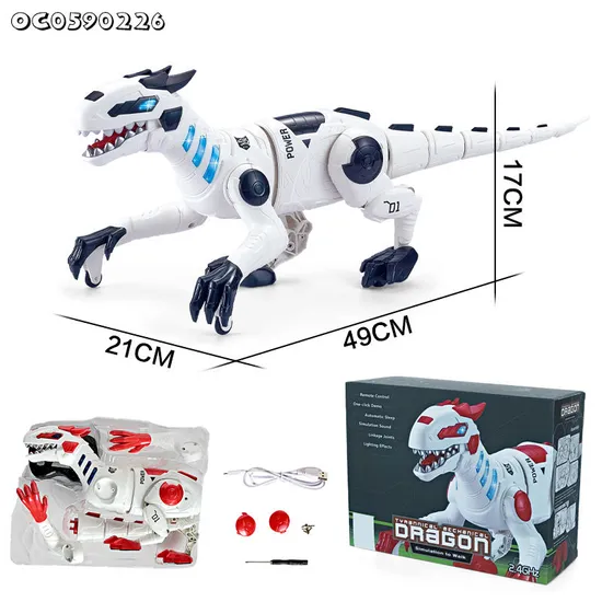Attractive High Quality Walking Mechanical Dinosaur Robot Interactive Remote Easy Control Set Toy with Light and Sound for Children