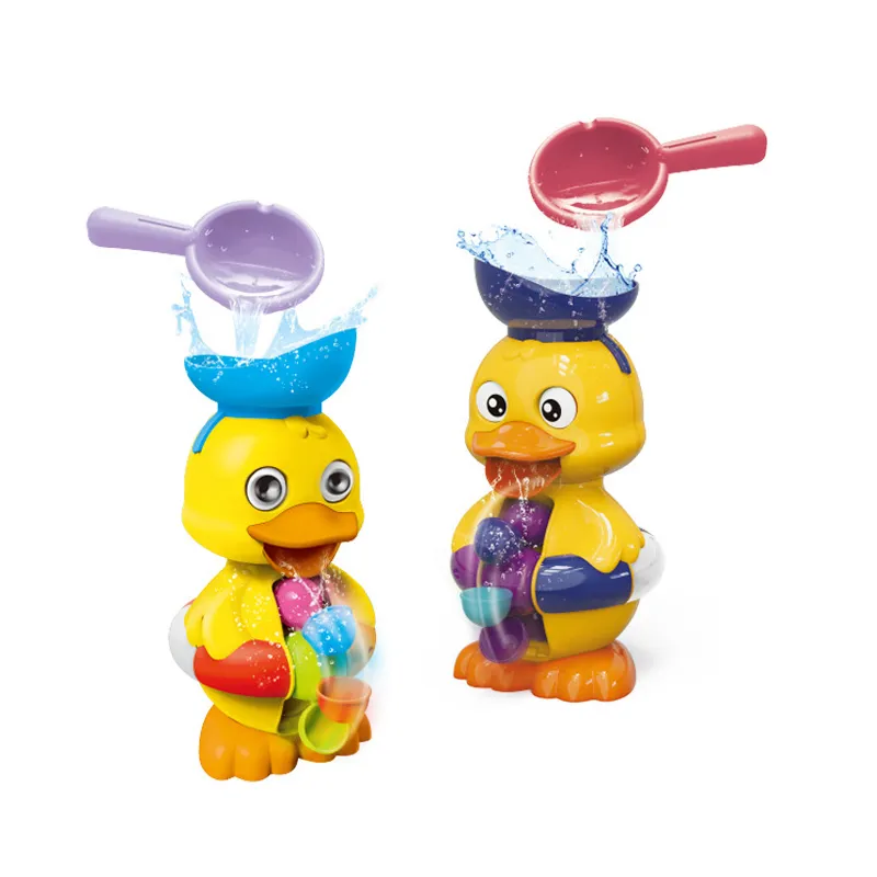 Wholesale Plastic Bathtub Funny Waterwheel Animal Baby Spray Water Bath Toy Duck