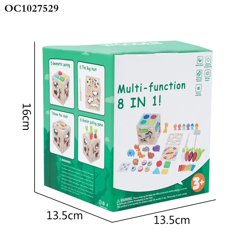 Wholesale Educational 6in1 Wooden Activity Busy Magic Montessori Baby Cartoon Animal Cognitive Learning Toy