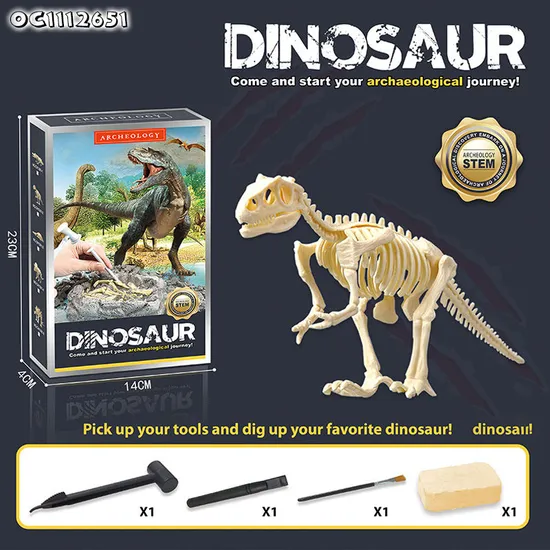 Early Education Archaeological Excavation Tool Fossil Digding and Exploring Plastic Toys Dinosaur Skeleton Toy for Kids