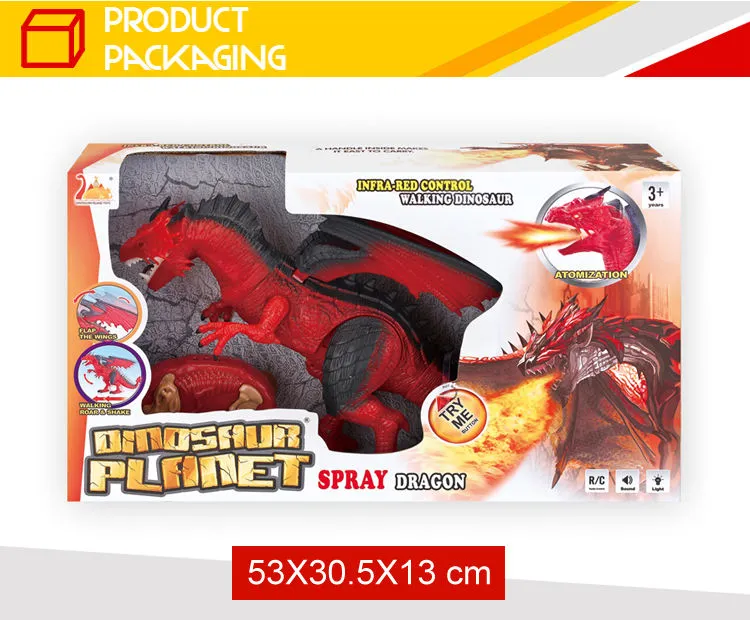 Simulation Toys Spray Fire Musical RC Dinosaur King Games Toy with Infrared Remote Control