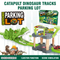 Jurassic Park Kids Ejection Board Game Small Catapult Toys Dinosaur Race Track Car Parking Lot Toy with Mini Alloy Model Car