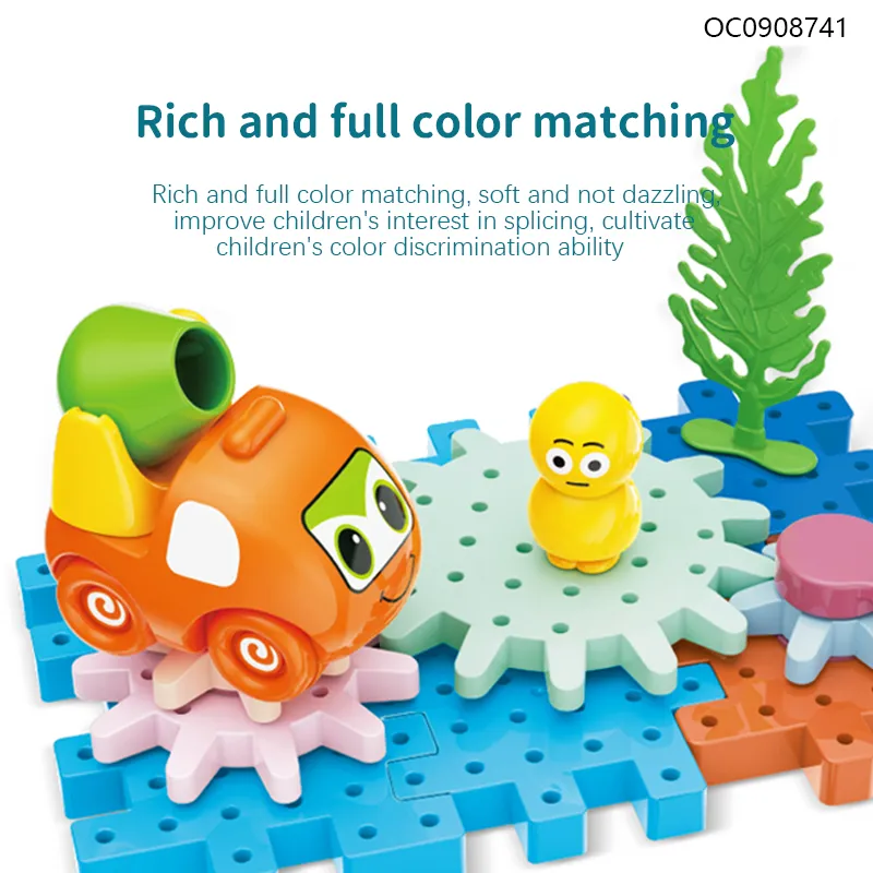 Wholesale DIY Funny Light Popular DIY Plastic Building Block Truck Toys