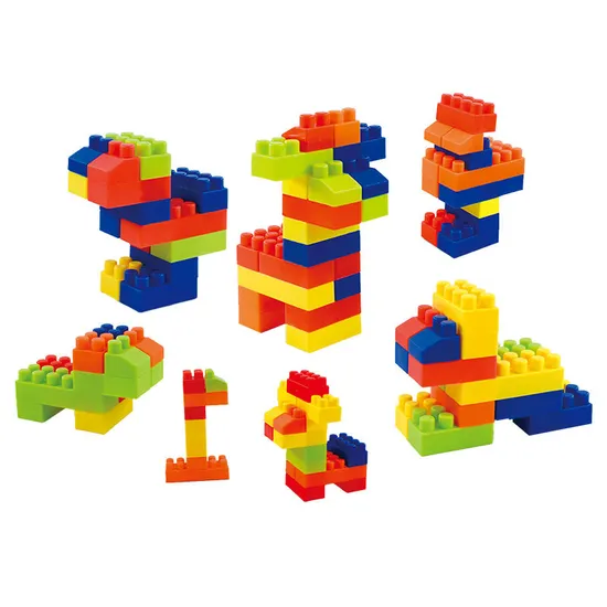 Wholesale Educational Montessori Popular DIY 100PCS Sensory Kids Educational Plastic Big DIY Building Blocks Toy