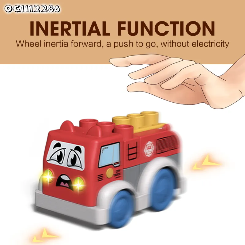 Wholesale Educational Montessori Plastic Building Block Musical DIY Truck Vehicle Toys