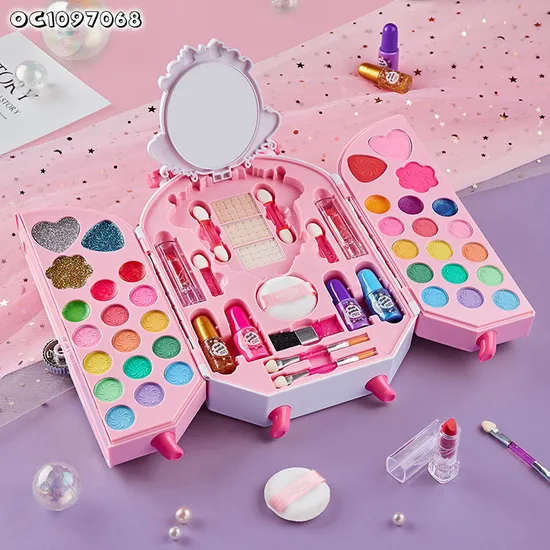 Wholesale Nail Polish Set Box Beauty Fashion Cosmetic Makeup Baby Girls Toys for Kids Girls with Mirror