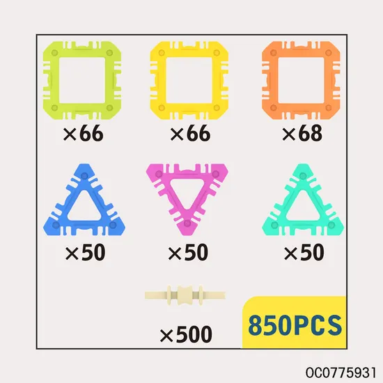 Wholesale Educational Montessori 850PCS Plastic Dly Building Block Toy for Kids