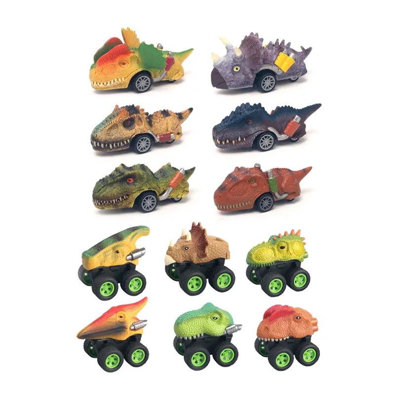 Wholesale Dinosaur Model Mini Pull Back Animal Car Plastic Cheap Small Toy Set