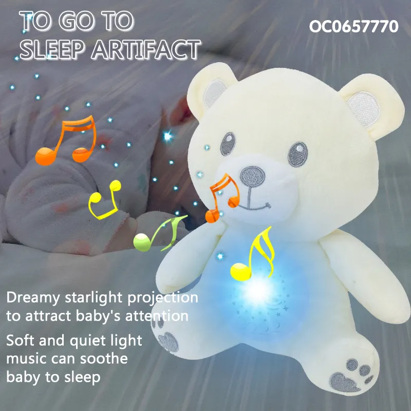 Wholesale Educational Animal Light up Custom Plush Bear Stuffed Baby Toys