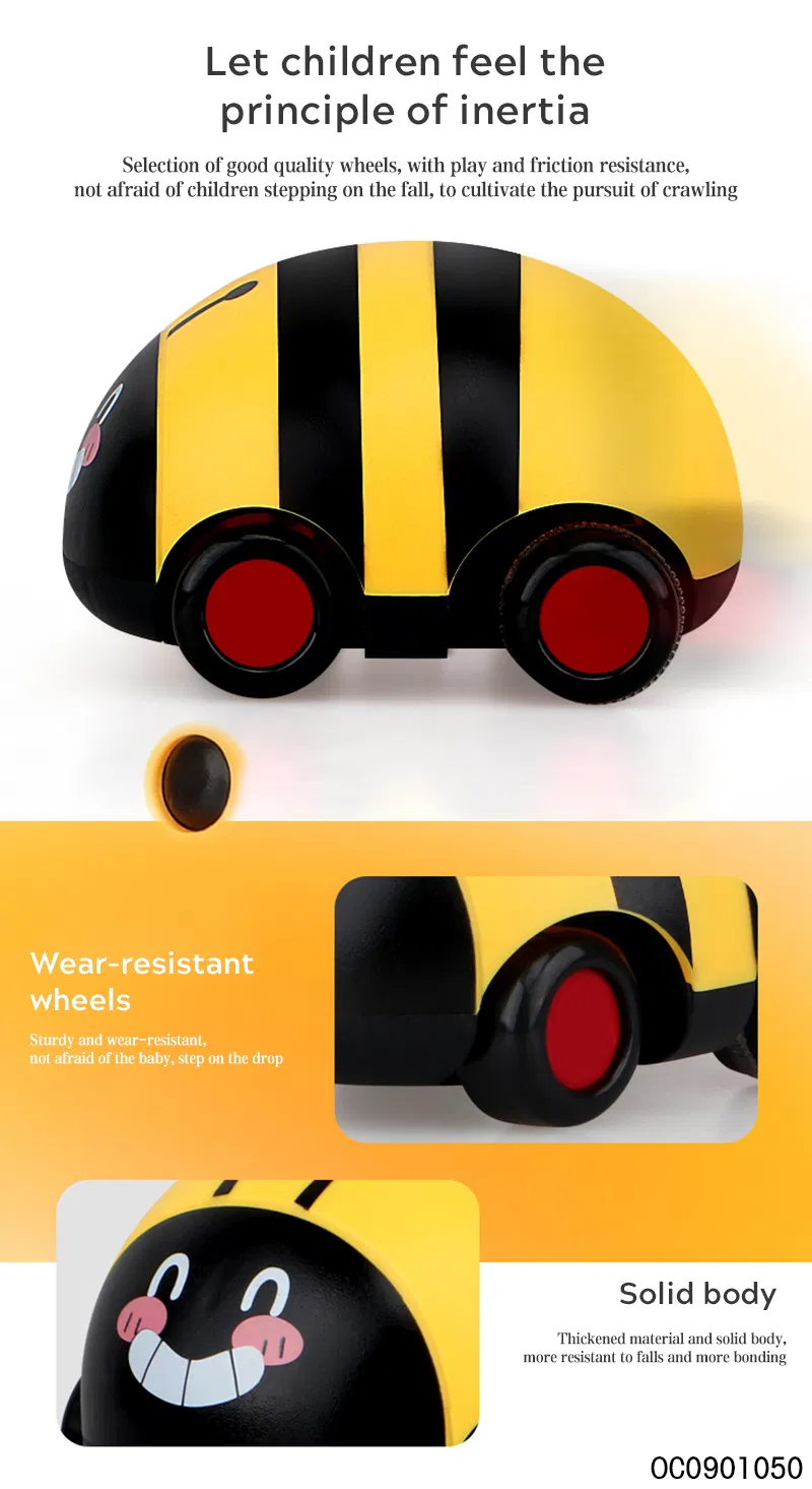 Wholesale 12PCS Plastic Insects Mini Double Pull Back Diecast Cute PC Model Toy Car for Baby Play