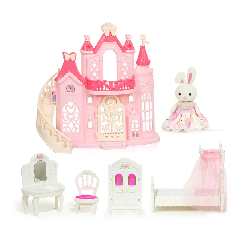 Wholesale Miniature Educational 1/6 Scale Model Plush Rabbit Doll House Miniature Furniture Toys