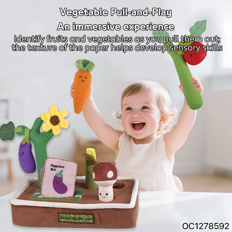 Wholesale Children Learning Plane Soft Montessori Soft Plush Vegetable Stuffed Toy