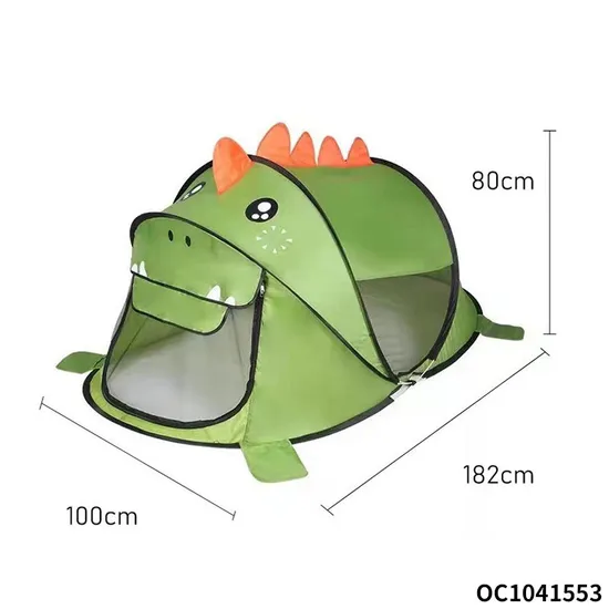 Wholesale Child Green Cartoon Dinosaur Design Kids Cute Pop up Play Foldable Children House Indoor Bedroom Toys Kids DIY Play Tent