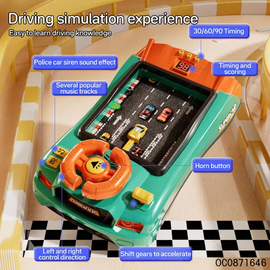Interesting Intelligence Electronic Simulation Driving Toy Steering Wheel Car Racing Game