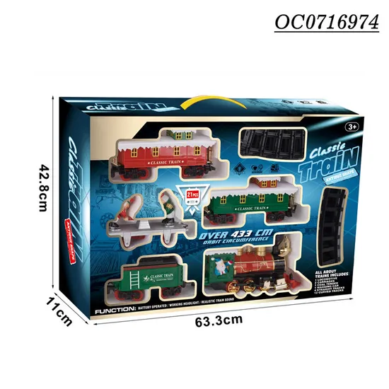 Christmas Decoration Lighted Musical Electric Train Toys with Track Set