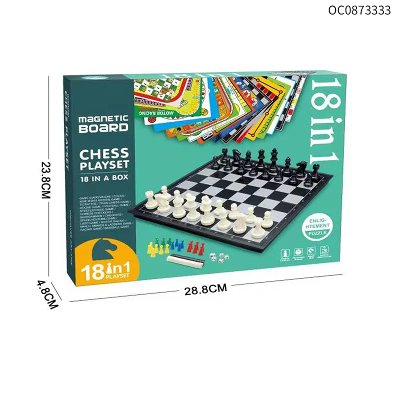 Wholesale Family Classic Table 18in1 Customized 3D Foldable Magnetic Chess Board Game