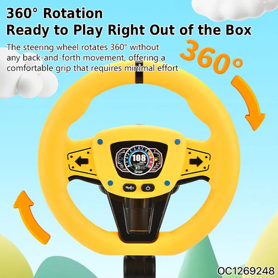 Wholesale Interesting Child Educational Montessori New Pretend Toys Game Car Key Kids Electric Steering Wheel Toy
